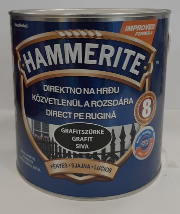 HAMMERITE FÉMFESTÉK 2,5L FÉNYES GRAFITSZÜRKE 275635