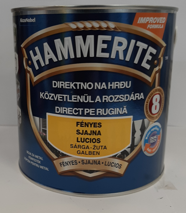 HAMMERITE FÉMFESTÉK 0,75L FÉNYES SÁRGA hammerite8