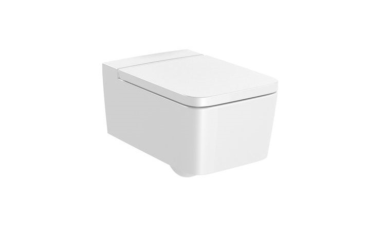 Roca - Inspira square porcelán rimless fali WC, hátsó kifolyású - A346537000
