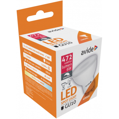 Avide LED Spot Plastic Fényerőszabályzós 6W GU10 NW (ABGU10NW-6W-APD)