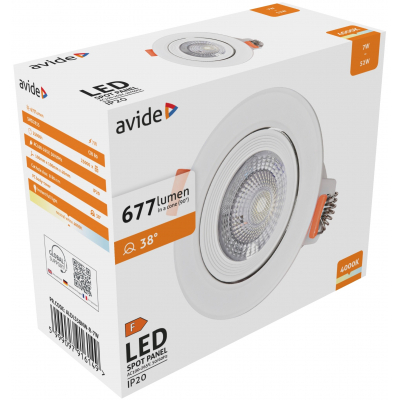 Avide LED Beépíthető Spot 38° Kerek 7W NW (ALDLS38NW-R-7W)