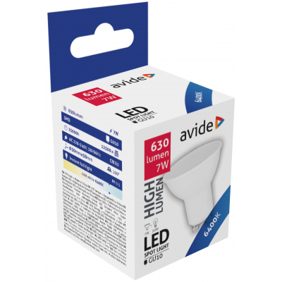 Avide LED Spot Alu+plastic 7W GU10 CW (ABGU10CW-7W-AP)